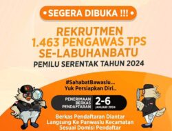 1.463 Pengawas TPS Labuhanbatu Akan Direkrut, Ini Syaratnya