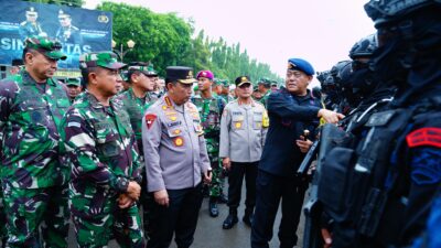 Panglima TNI dan Kapolri, Cek Kesiapan Pasukan Pengamanan Pemilu 2024 di Silang Monas