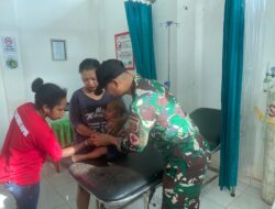 Merasa Empati, Pasukan Lipan di Perbatasan, Bantu Evakuasi Balita Yang Terkena Gear Motor