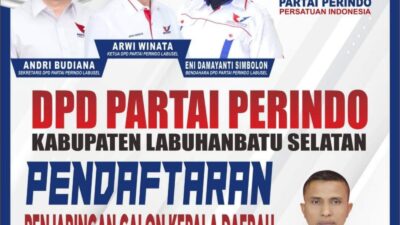 Partai Prindo Terima Pendaftaran Calon Bupati dan Wakil Bupati Labusel