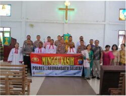 Kapolres Labusel Minggu Kasih di Gereja HKBP Pardomuan