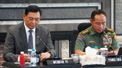 Panglima TNI Terima Kunjungan Menhan RI di Mabes TNI