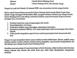 Dituduh Tidak Menjalankan Tugas, Kadus Simpang Sawit; Cobaan Sebagai Pelayan Masyarakat