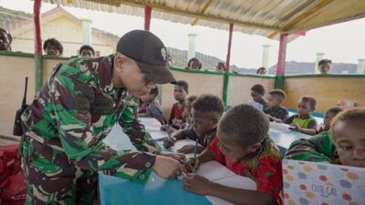 Satgas Yonif 715/Mtl Resmikan Rumah Belajar “Pelita Pace Mentari” Papua