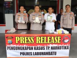 Polres Labuhanbatu Ungkap Kasus Narkoba, Sita 920 Gram Sabu