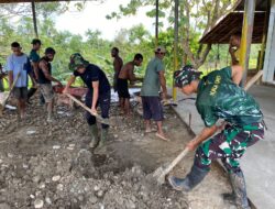 Satgas Yonif 126/KC Bantu Renovasi Gereja Paroki Ninati