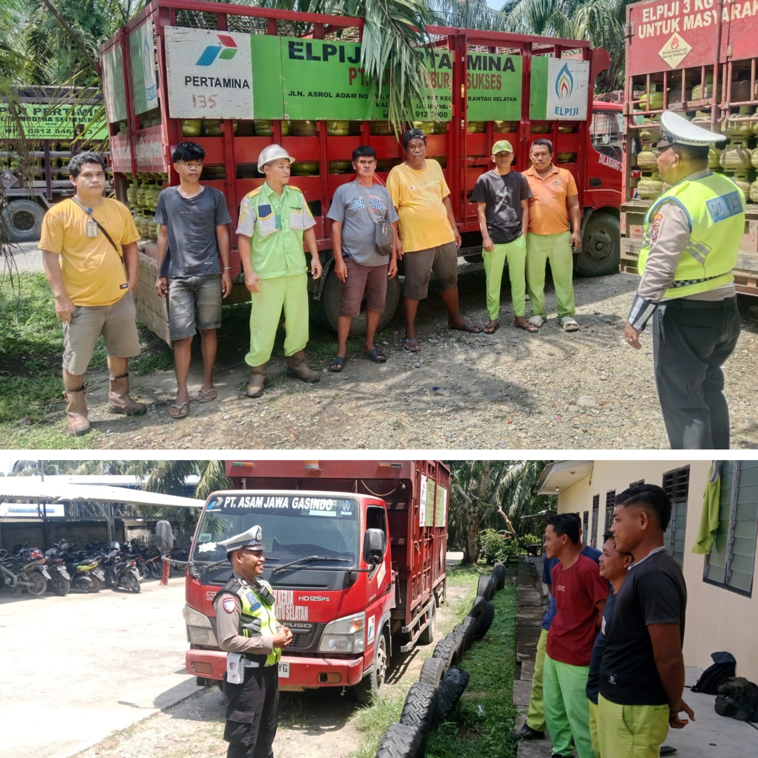 Penyalur LPG Pertamina, Ajak Sopir Angkutan Tertib Berlalu Lintas,Satlantas Polres Labusel Laksanakan “Polantas Menyapa”.