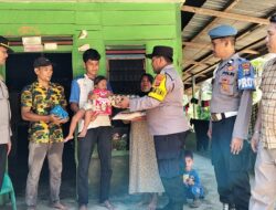 Polsek Sei Kanan Salurkan Bantuan Sembako untuk Anak Stunting di Desa Sabungan
