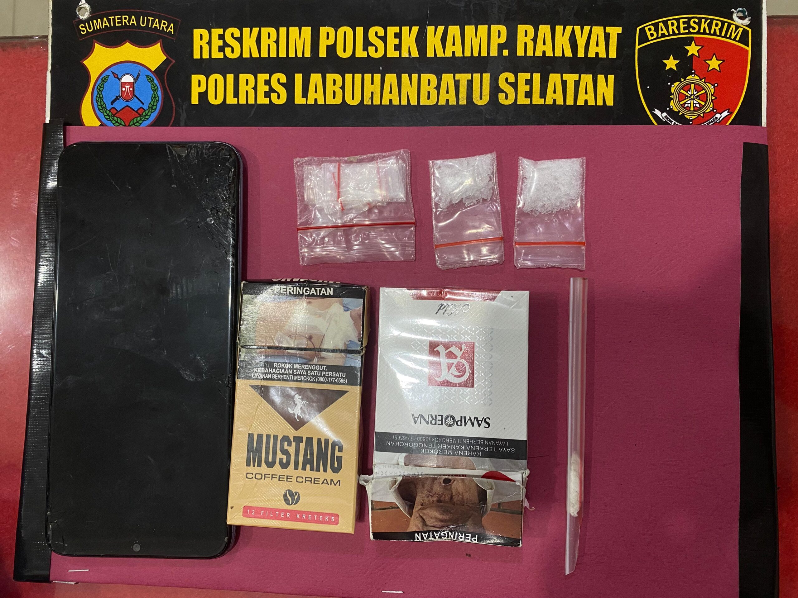 Polsek Kampung Rakyat Bekuk Pengedar Sabu di Teluk Panji, 1,86 Gram Barang Bukti Diamankan