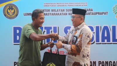 Lapas Rantauprapat Bagikan 50 Paket Sembako ke Keluarga WBP, Beras Hasil Program Hanpang